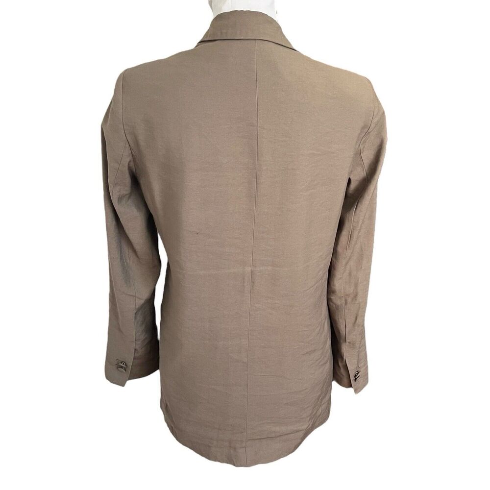 ZARA Open Front Blazer Women’s Small Brown Lightweight Work Layering Chic - Picture 3 of 13
